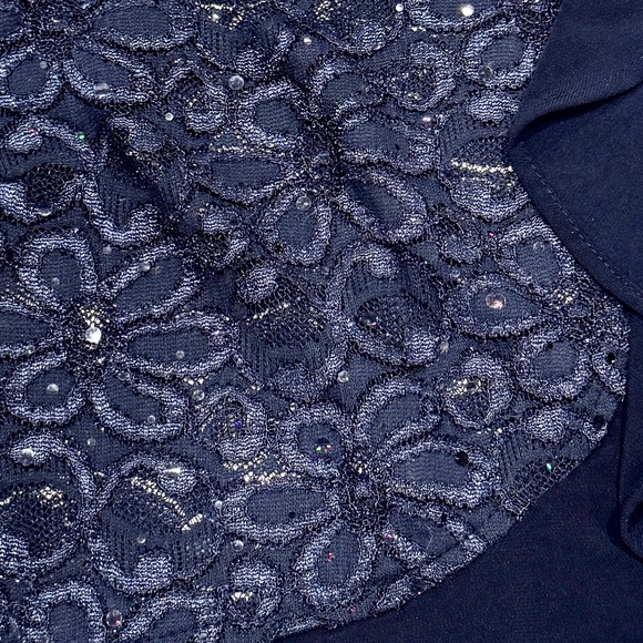 R&M Richards Vintage Dark Blue Lace Ruffled Jacket NWOT - Picture 10 of 10